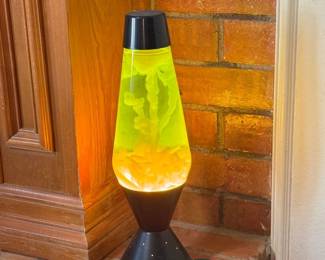 Large Green Yellow Lava Lamp Vintage