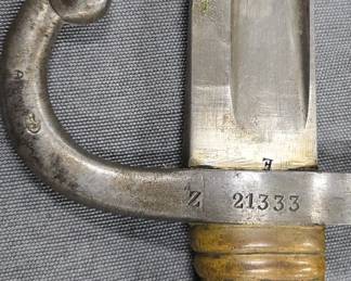 1869 Sharps rifle Sabre bayonet and scabbard