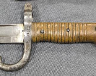 1869 Sharps rifle Sabre bayonet and scabbard
