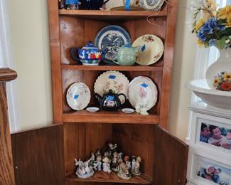 Hand made solid wood corner cupboard.