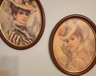 Set of Parisian lady prints.