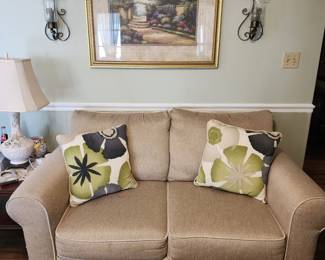 One of two matching love seats.   Sold separately.