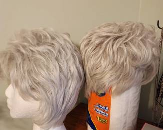 Approximately six wigs.