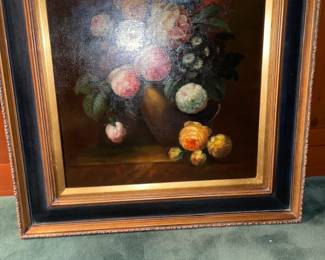 Framed Floral Still Life Painting (Unsigned)