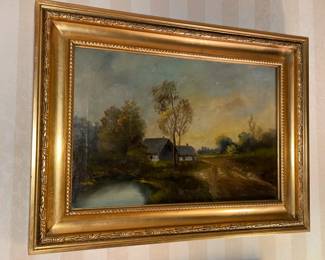 Stunning Late 1800s Antique Framed Painting