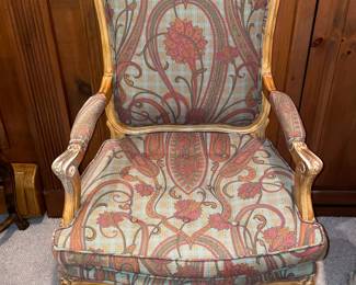 Accent Upholstered Wooden Arm Chair