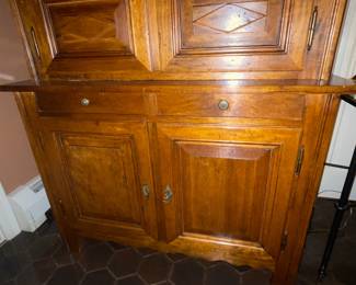 Oversized Dining Room 2 Door Wooden Armoire Cabinet