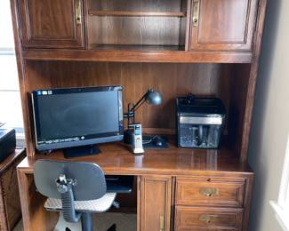 Stanley Furniture Wooden Bookcase W/ Brass Handle Details