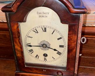 Antique EDW. Smith Tabletop Case Clock From Dublin, Ireland