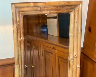 Fabulous Mid-Century Modern/Boho Bamboo Floor Mirror