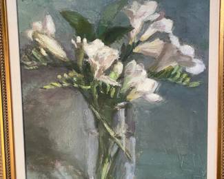 Framed Floral Still Life Painting Signed By "Mosley"