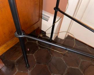 Twisted Black Wrought Iron Glass Top Console Table