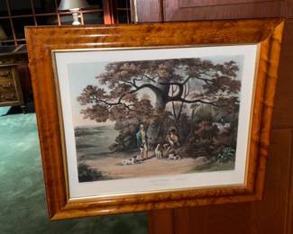 Antique Framed "Shooting" Artwork