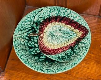 Large Antique Majolica Collection (Plates, Bowls, Chargers, Pitchers, Etc.)