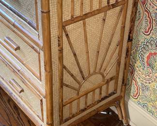 Fabulous Mid-Century Modern/Boho Bamboo 3 Drawer Dresser