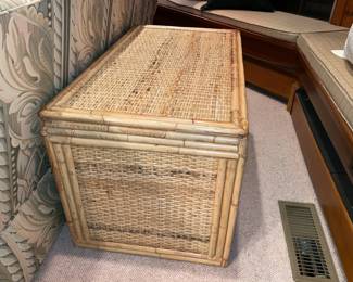 Fabulous Mid-Century Modern/Boho Bamboo Bench Storage Chest