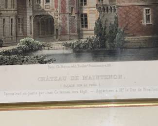 Framed "Chateau De Maintench" Artwork