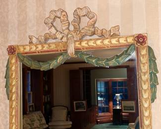 Ornate Ribbon Trimmed Wall Mirror