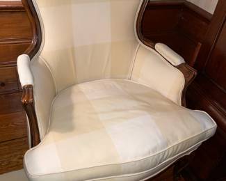 Oversized Upholstered Plaid Arm Chair With Decorative Pillows