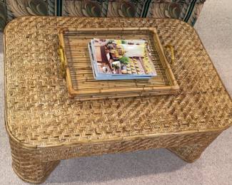 Fabulous Mid-Century Modern/Boho Bamboo Coffee Table (2 Available)