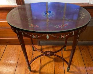 Beautiful Hand Painted Floral Round Wooden Table