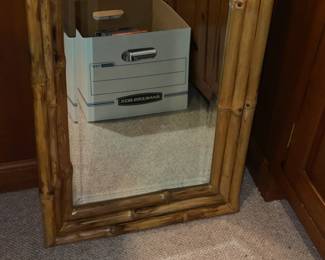 Fabulous Mid-Century Modern/Boho Bamboo Floor Mirror