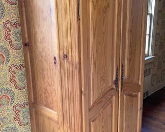 Oversized Wooden 2 Door Armoire Cabinet