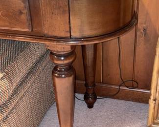 Oversized Wooden Console Table With Green Marble Top