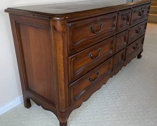 Wooden Long Boy Dresser By Drexel