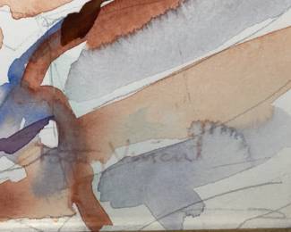 Gold Framed Wine Motif Watercolor Artwork (Signed)