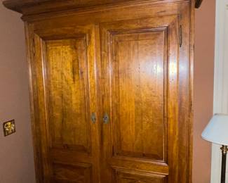 Oversized Dining Room 2 Door Wooden Armoire Cabinet