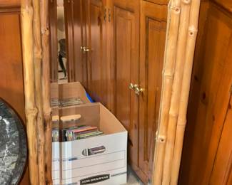 Fabulous Mid-Century Modern/Boho Bamboo Floor Mirror