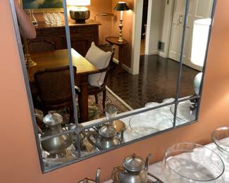Modern Silver Framed Wall Mirror