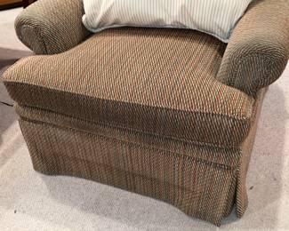Comfy Brown Upholstered Arm Chair With Decorative Pillow (2 Available)