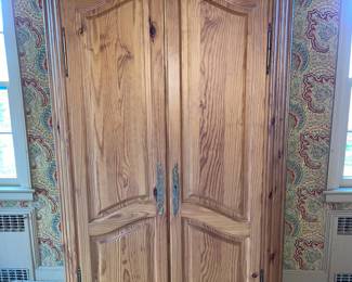 Oversized Wooden 2 Door Armoire Cabinet