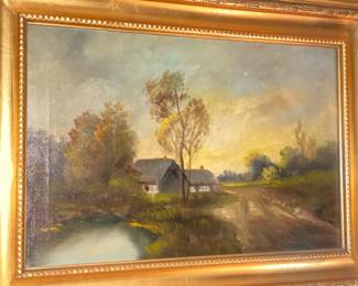 Stunning Late 1800s Antique Framed Painting