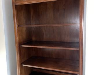 Stanley Furniture Wooden Bookcase W/ Brass Handle Details