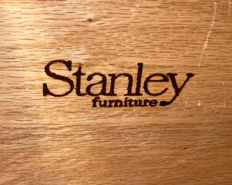 Stanley Furniture Wooden Bookcase W/ Brass Handle Details