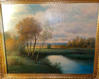 Gold Framed Painting Signed By "C.C. Crawford"