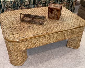 Fabulous Mid-Century Modern/Boho Bamboo Coffee Table (2 Available)
