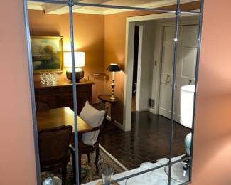 Modern Silver Framed Wall Mirror