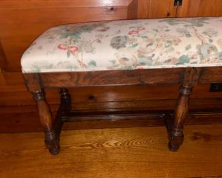 Upholstered Wooden Bench With Matching Decorative Pillows