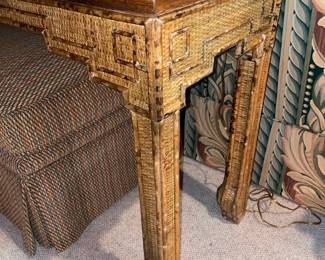 Fabulous Mid-Century Modern/Boho Bamboo Console Table