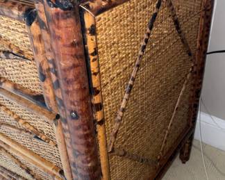 Fabulous Mid-Century Modern/Boho Bamboo 3 Drawer Nightstand