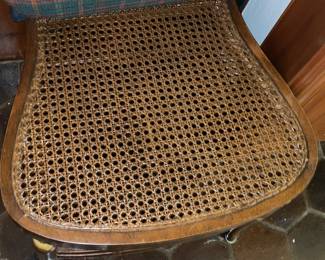 Stunning Hand Painted Accent Chair With Cane Seat