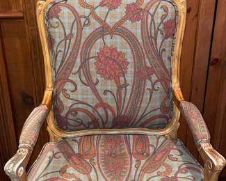 Accent Upholstered Wooden Arm Chair