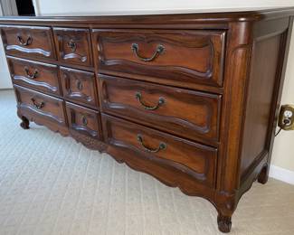 Wooden Long Boy Dresser By Drexel