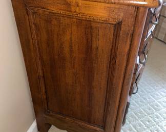 Brown Wooden 3 Drawer Dresser With Ornate Handles