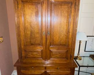 Oversized Dining Room 2 Door Wooden Armoire Cabinet