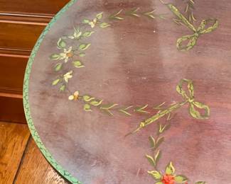 Beautiful Hand Painted Floral Round Wooden Table